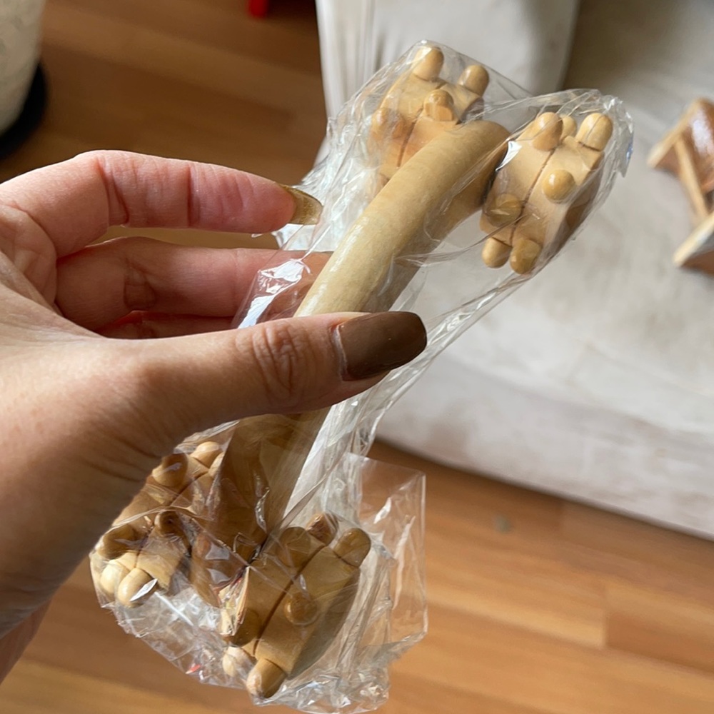 Wooden massage roller